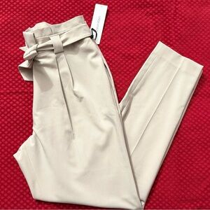 Calvin Klein Cream Tie-Waist Trousers